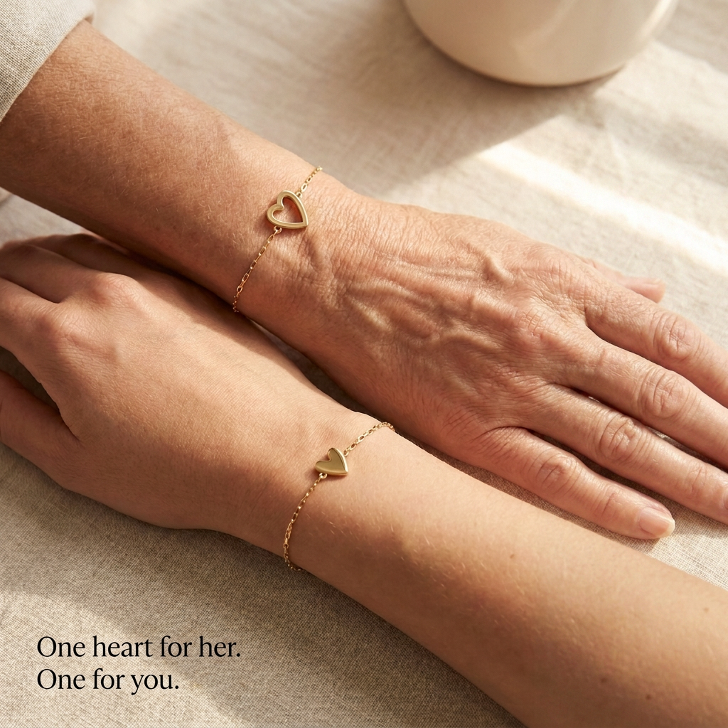 Heart Charm Matching Bracelet